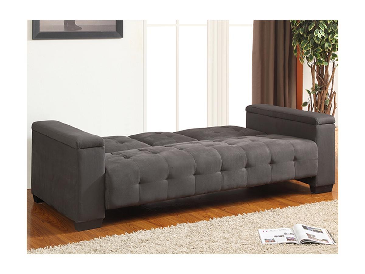 Vente-unique Schlafsofa Klappsofa 3Sitzer Microfaser DEVON  