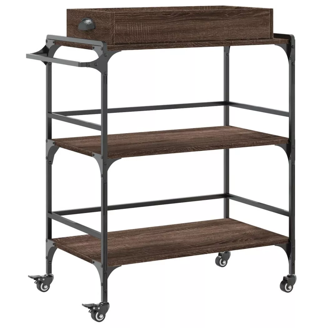 VidaXL - Chariot de cuisine bois d'ingénierie, One Size, Marron