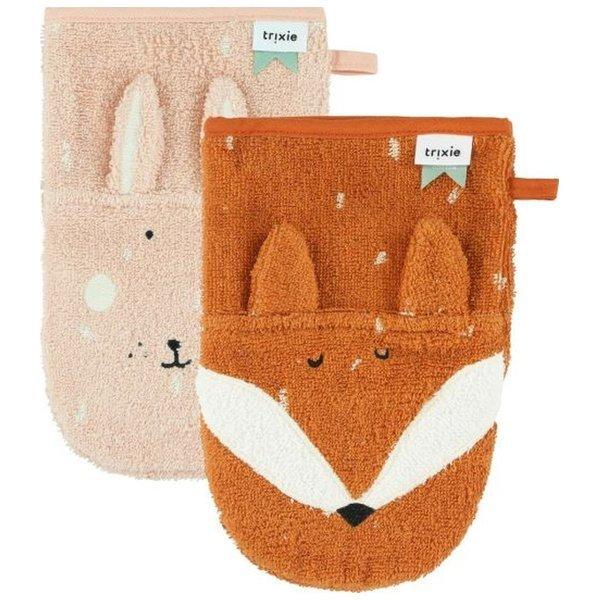 Image of Trixie 2er Pack Waschhandschuhe Mrs. Rabbit and Mr. Fox