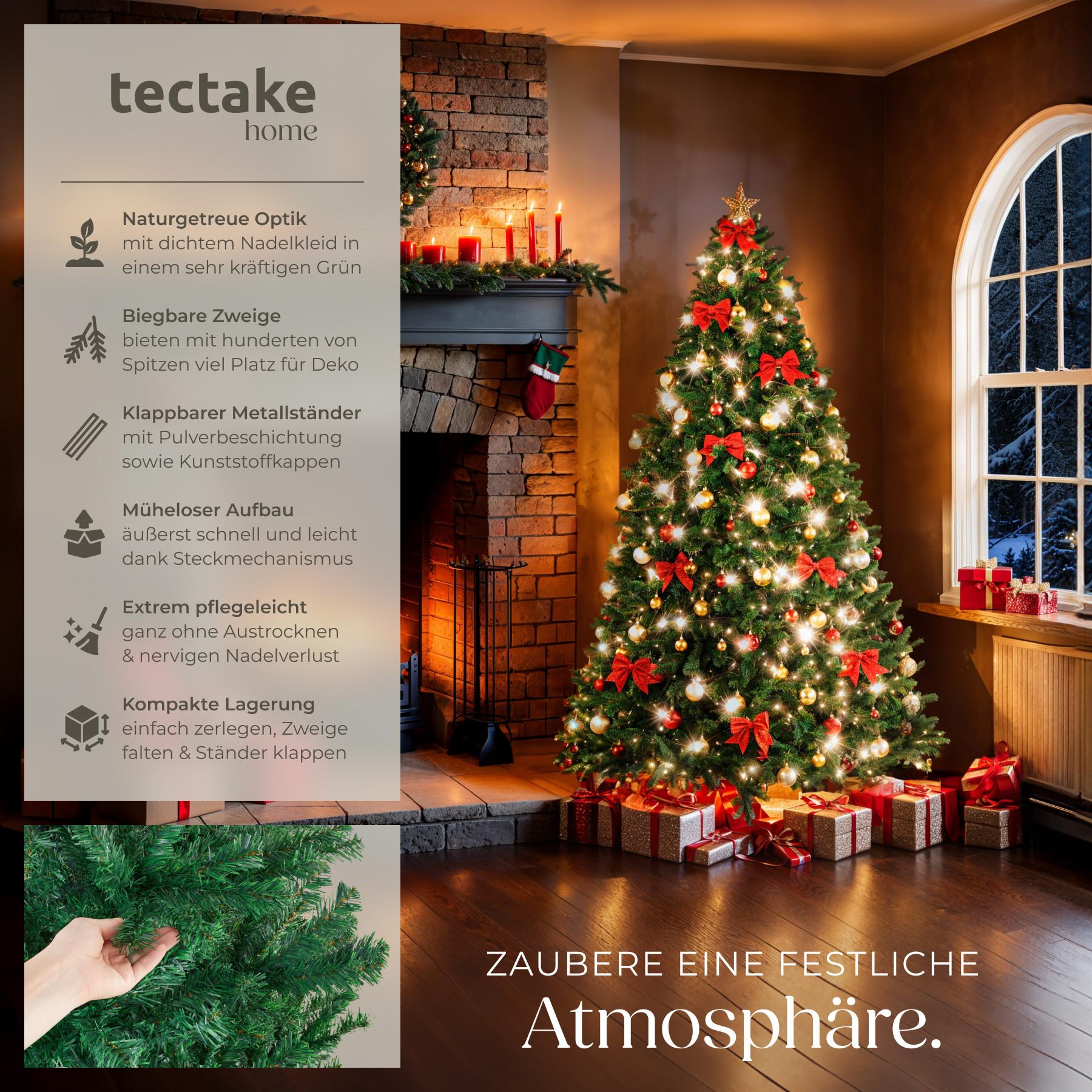 Tectake Arbre de Noël artificiel DASHER aspect naturel  