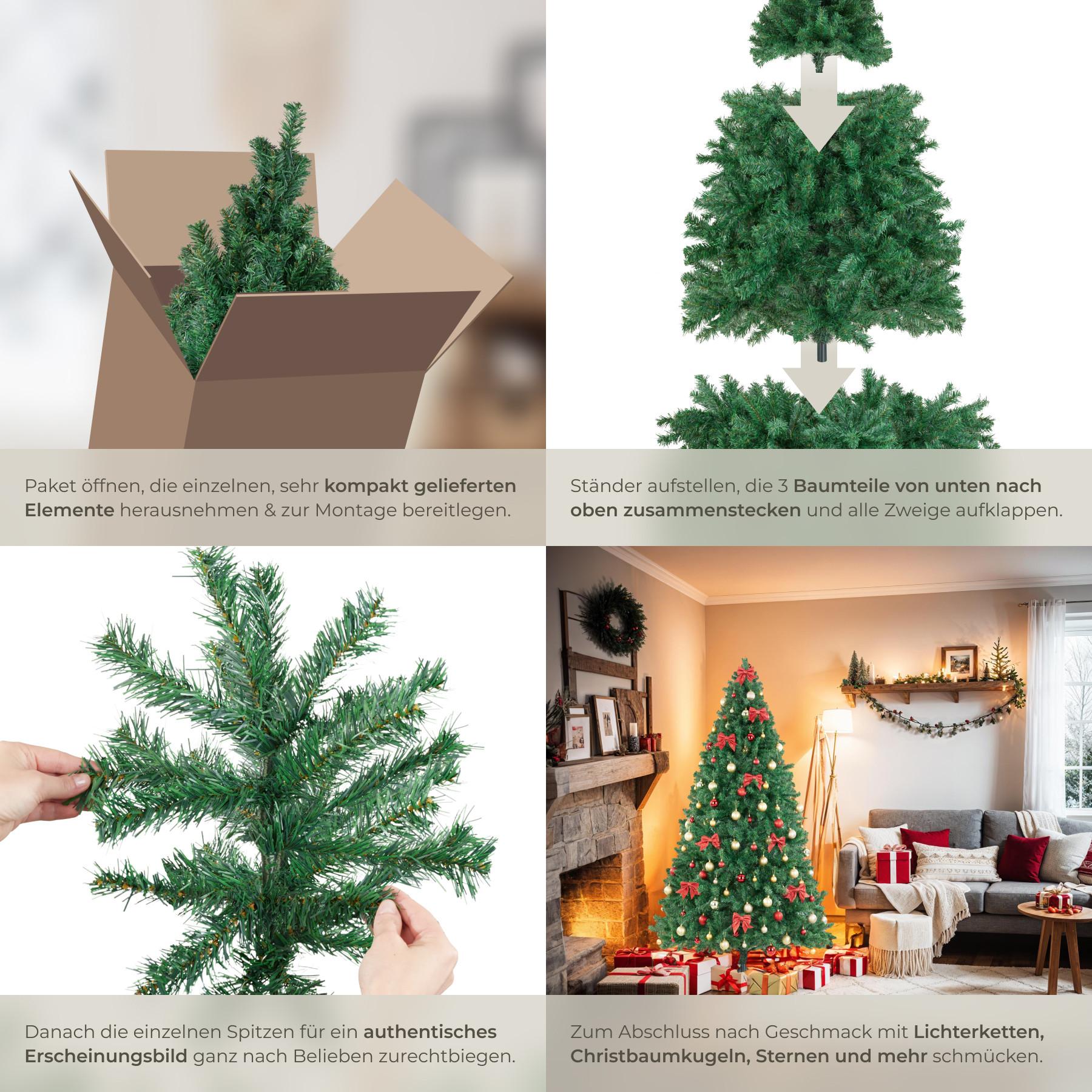 Tectake Künstlicher Weihnachtsbaum Dasher, naturgetreue Optik  