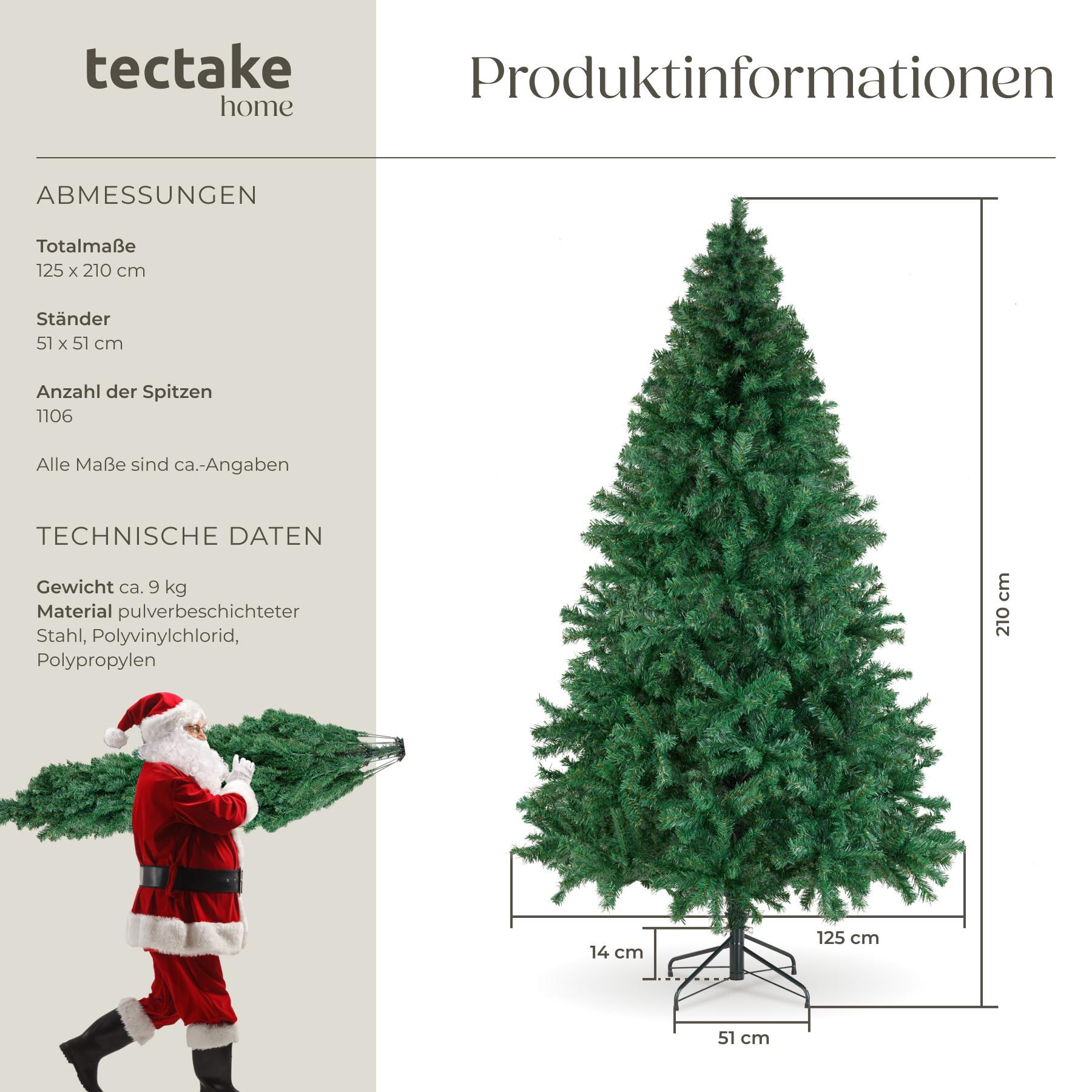 Tectake Künstlicher Weihnachtsbaum Dasher, naturgetreue Optik  