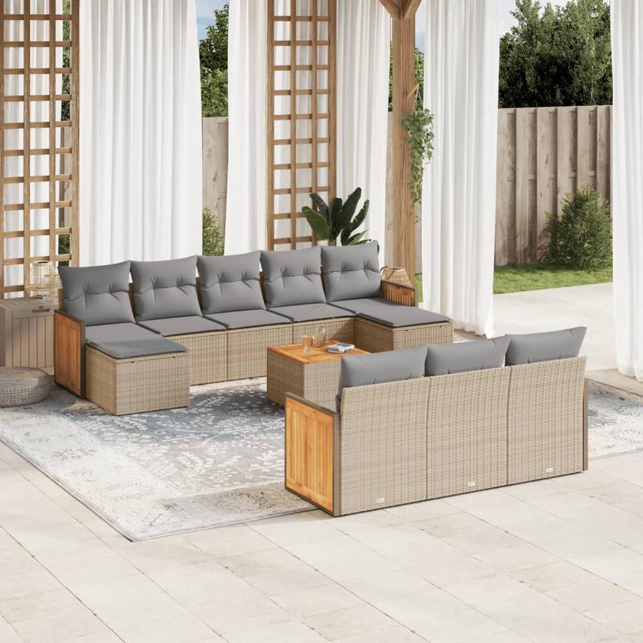 VidaXL set divano da giardino Polirattan  