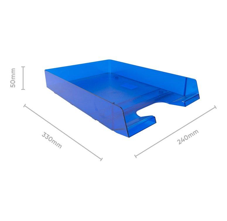 Biella Corbeille à courrier Parat-Plast A4 - Bleu foncé translucide  