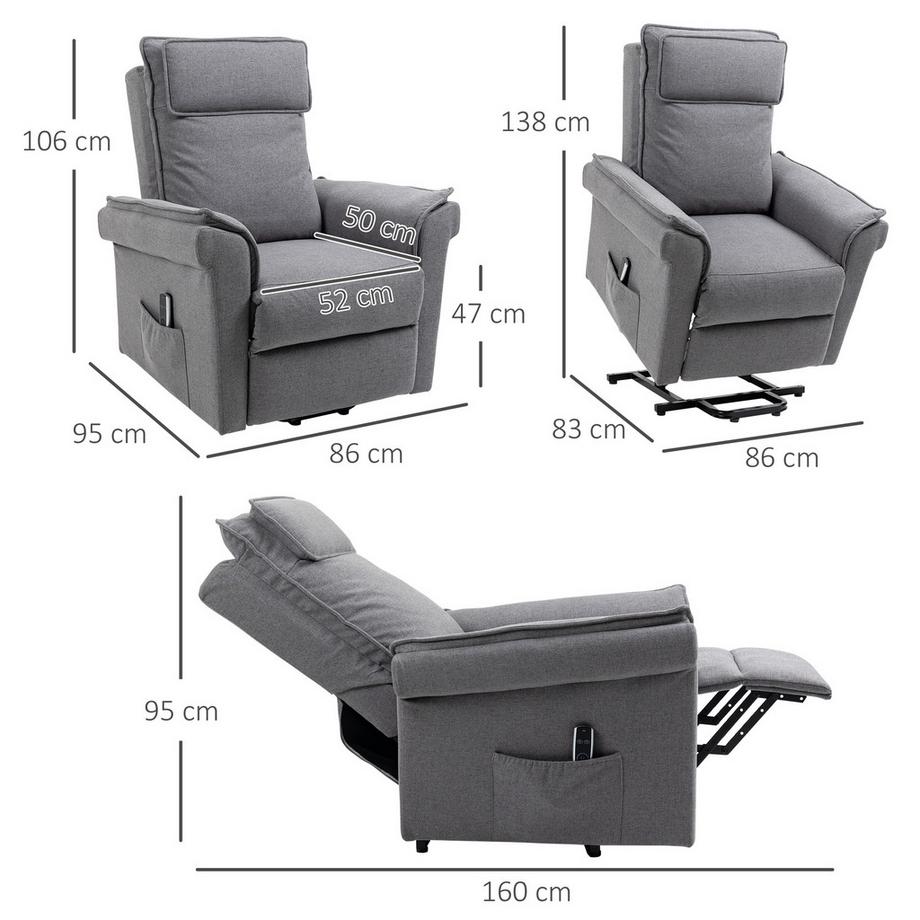 HOMCOM  Fauteuil avec aide à se lever 