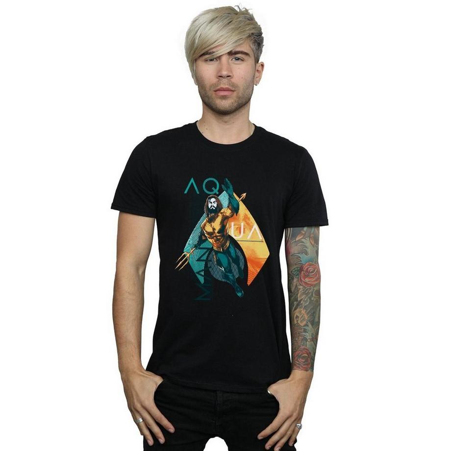 DC COMICS Aquaman Geometric Logo T-Shirt  