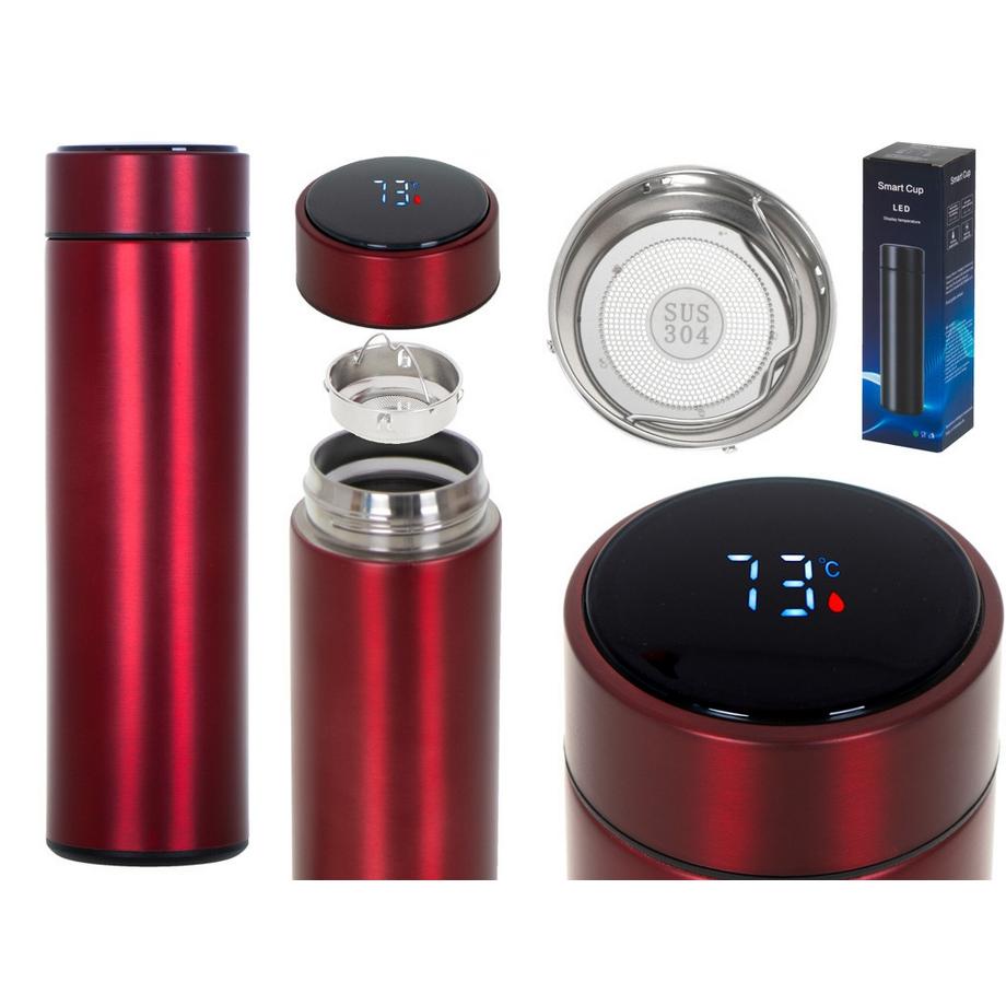 Pricenet  Tasse thermos intelligente LED 500ml marron 