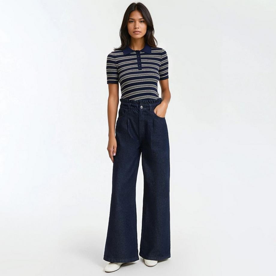 La Redoute Collections Pullover a Righe con Collo Polo  