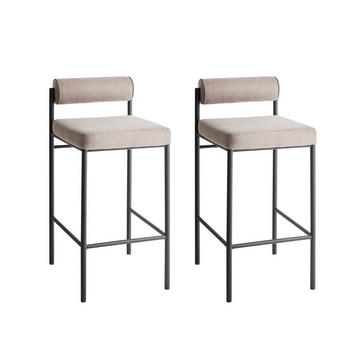 Lot de 2 chaises de bar en Polyester Moderne AMAYA