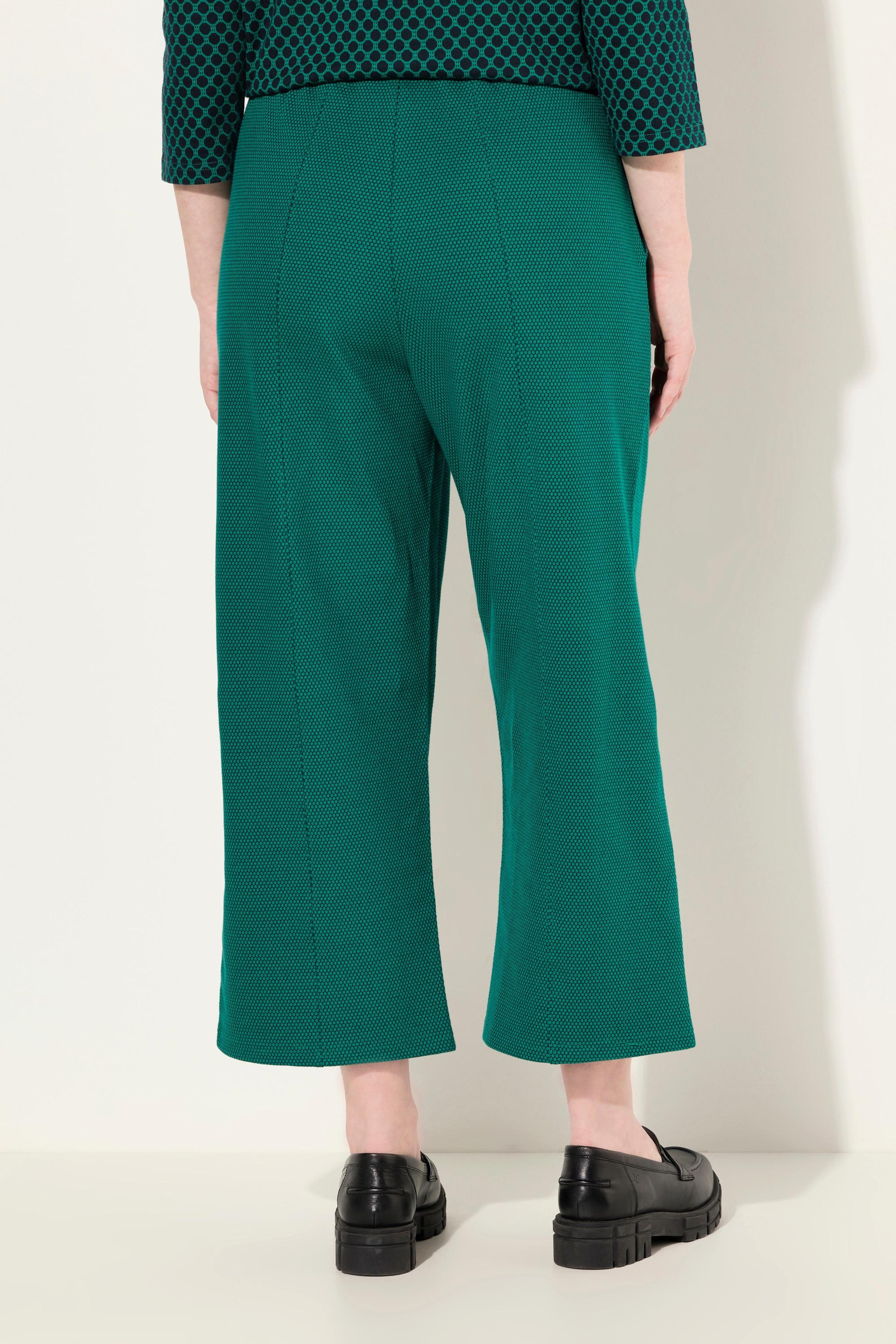 Ulla Popken  Culottes di felpa in cotone biologico con taglio della gamba ampio e cintura elastica 