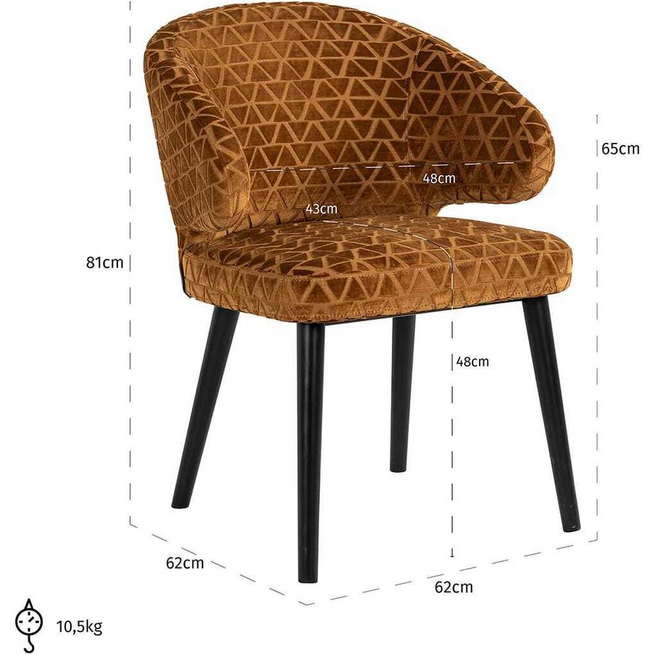 mutoni Esszimmerstuhl Indigo gold triangle  