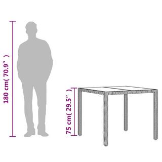 VidaXL Table de jardin rotin synthétique  