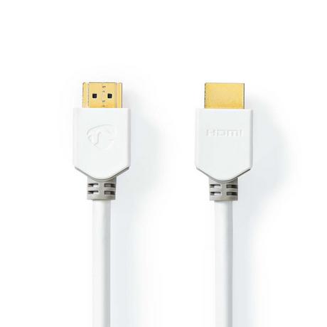 Nedis  Câble HDMI™ haute vitesse avec Ethernet | Connecteur HDMI™ | Connecteur HDMI™ | 4K@60Hz | ARC | 18 Gbps | 3,00 m | Rond | PVC | Blanc | Emballé 