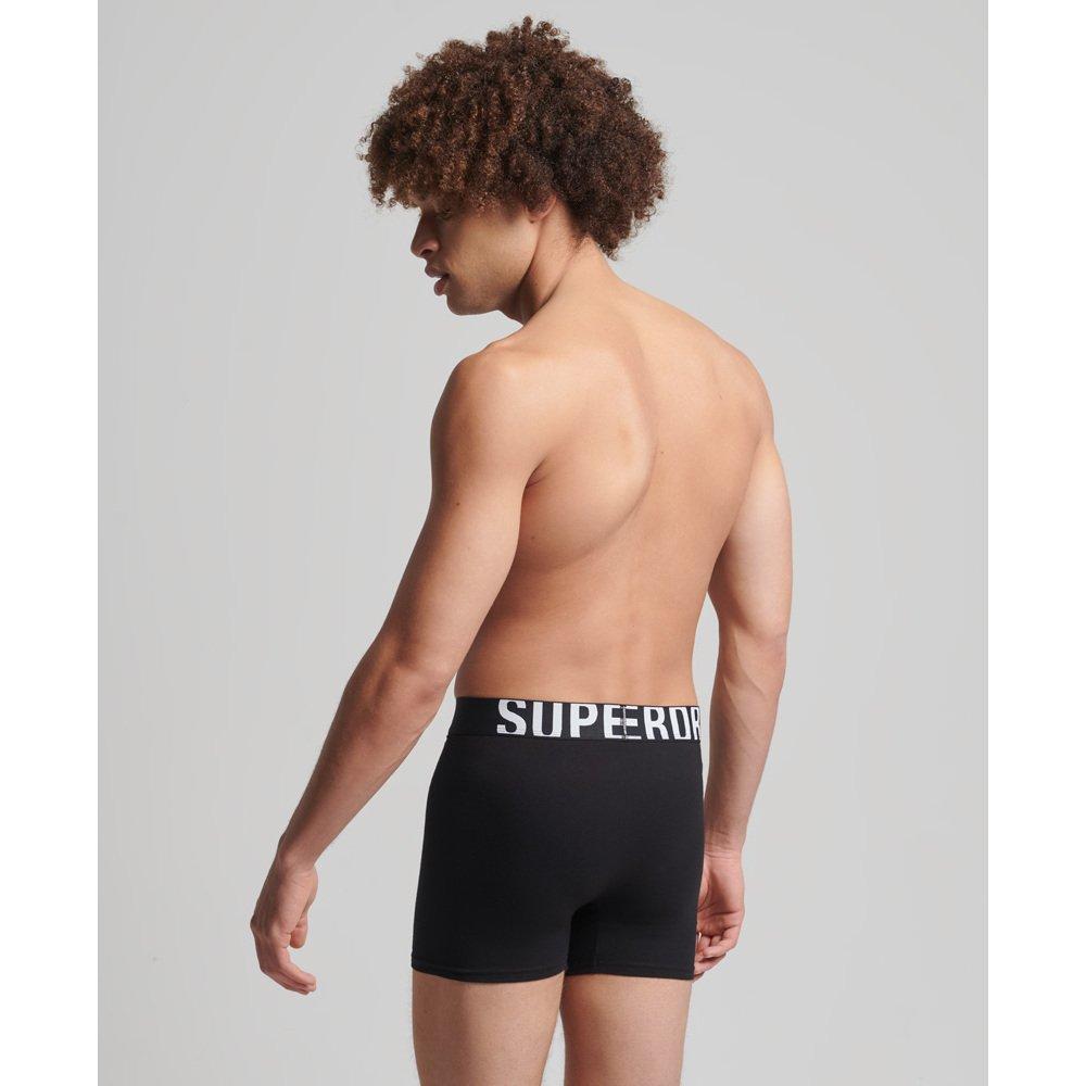 Superdry  boxer in cotone biologico uperdry dual logo (x2) 