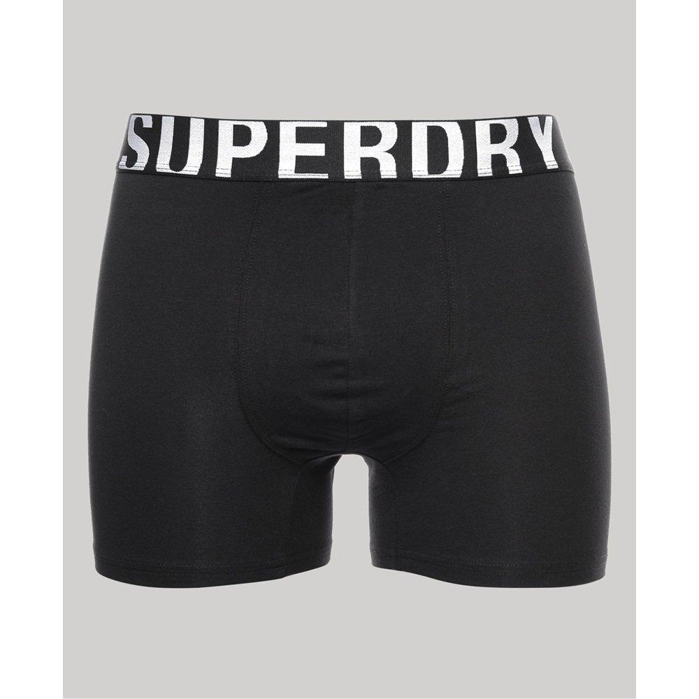 Superdry  boxer in cotone biologico uperdry dual logo (x2) 