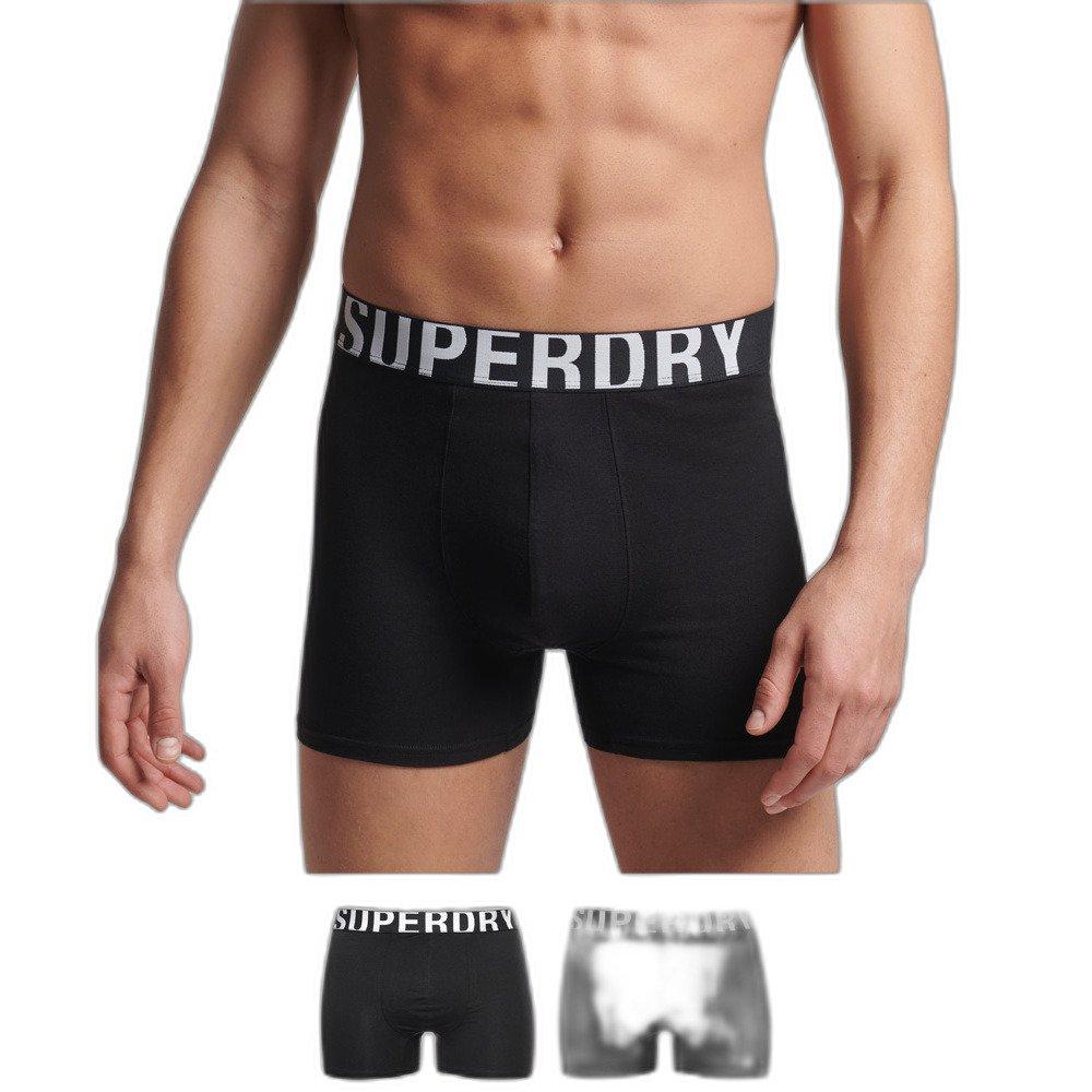 Superdry  boxer in cotone biologico uperdry dual logo (x2) 