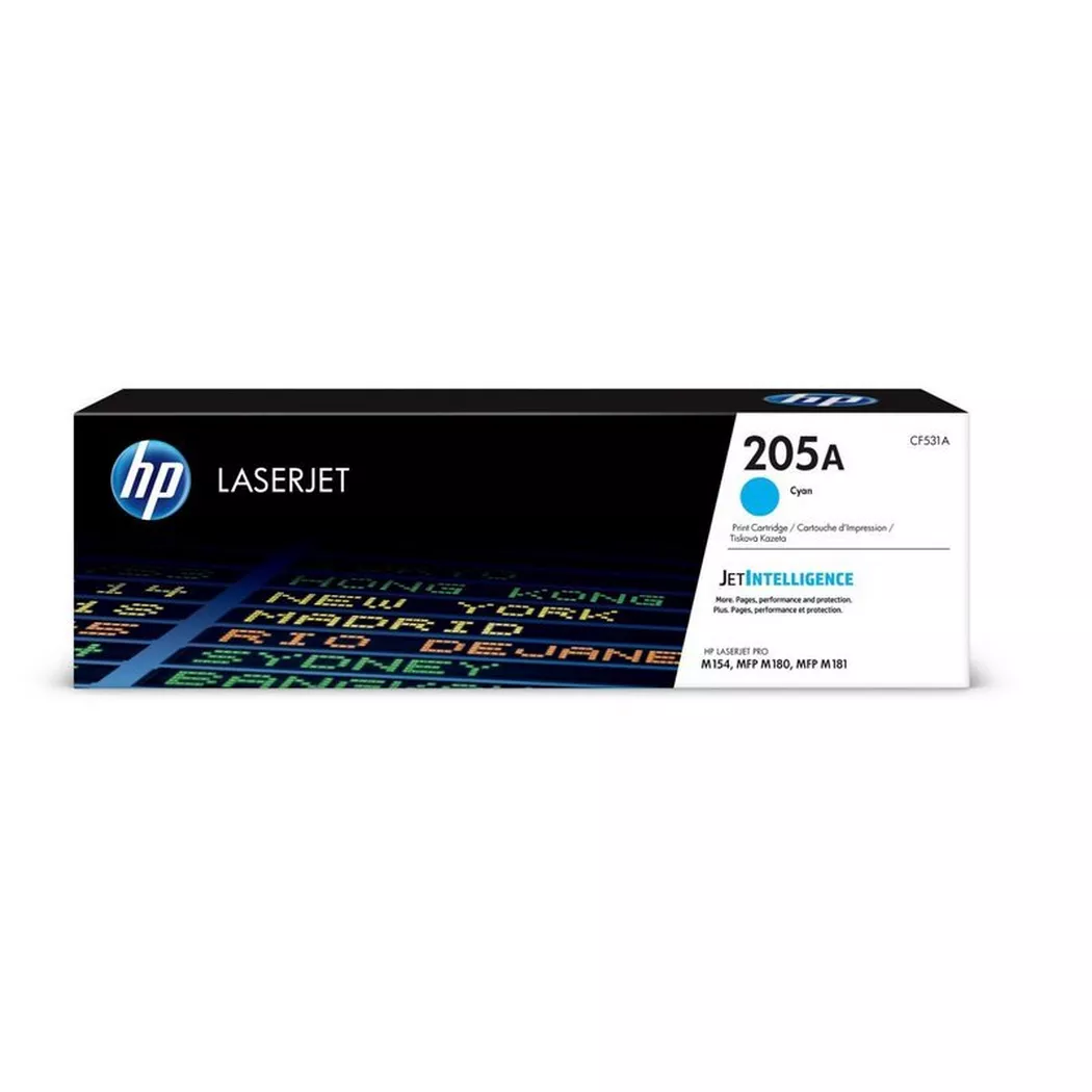 Hewlett-Packard – HP Toner-Modul 205A cyan CF531A CLJ Pro MFP M180/181 900 S., Cyan-Blau, One Size