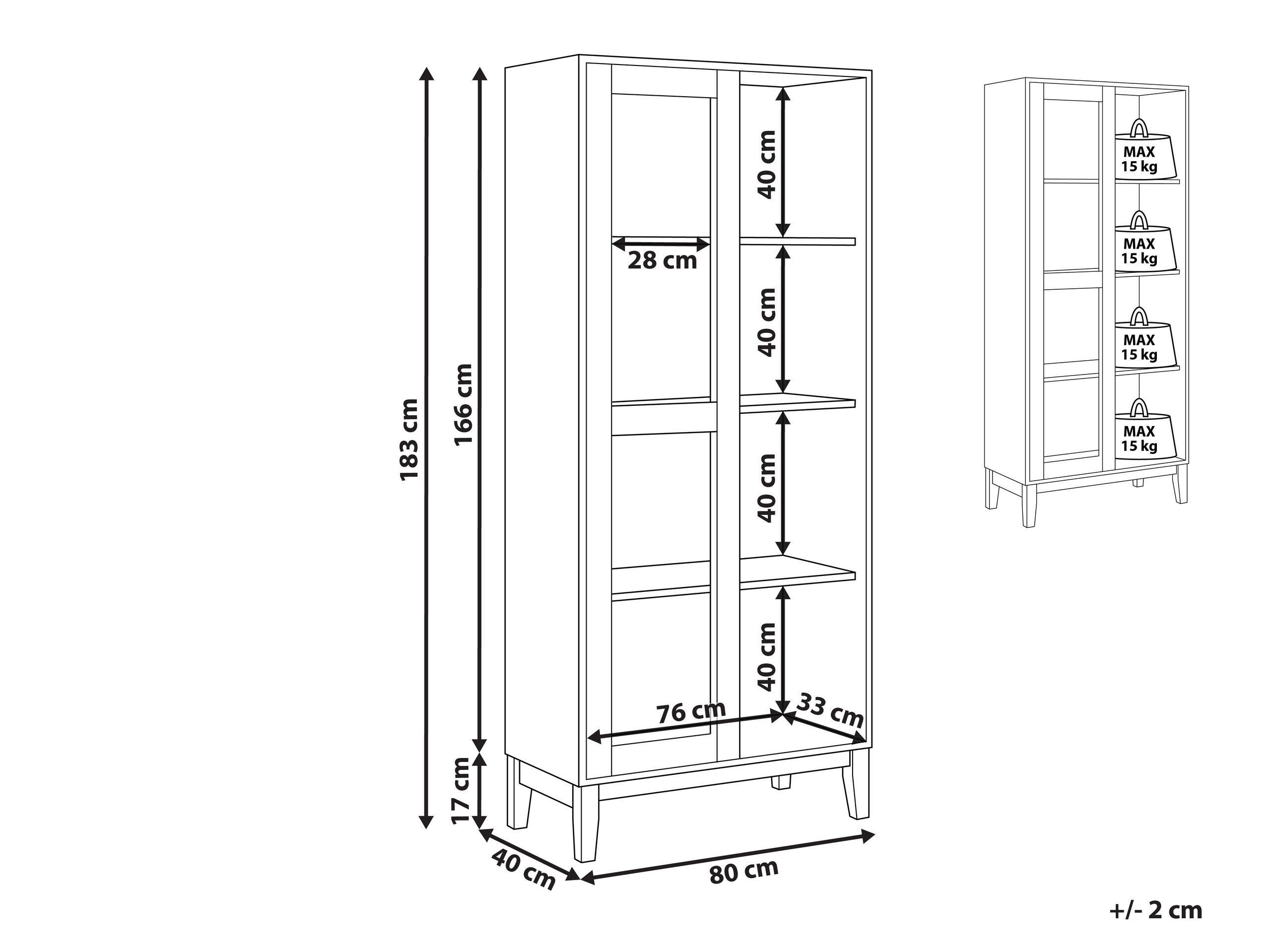 Beliani Vitrine aus MDF-Platte Skandinavisch RUMSON  