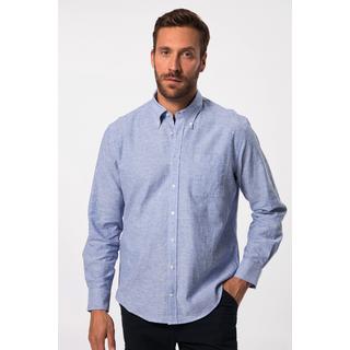 JP1880  Camicia dalla vestibilità moderna in misto lino con maniche lunghe e colletto button-down 