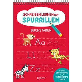 Schreiben lernen - Spurrillen Buchstaben Loewe Lernen und Rätseln (Hrsg.); Eisendle, Carmen (Illustrationen) Copertina rigida 