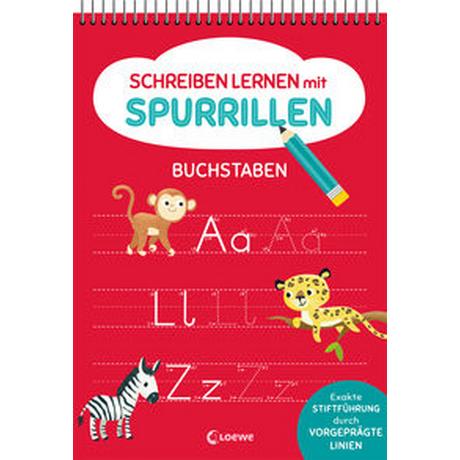 Schreiben lernen - Spurrillen Buchstaben Loewe Lernen und Rätseln (Hrsg.); Eisendle, Carmen (Illustrationen) Copertina rigida 