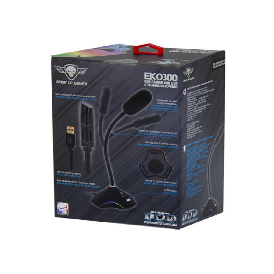 Spirit Of Gamer  Spirit of Gamer EKO300 Noir Microphone de console de jeu 