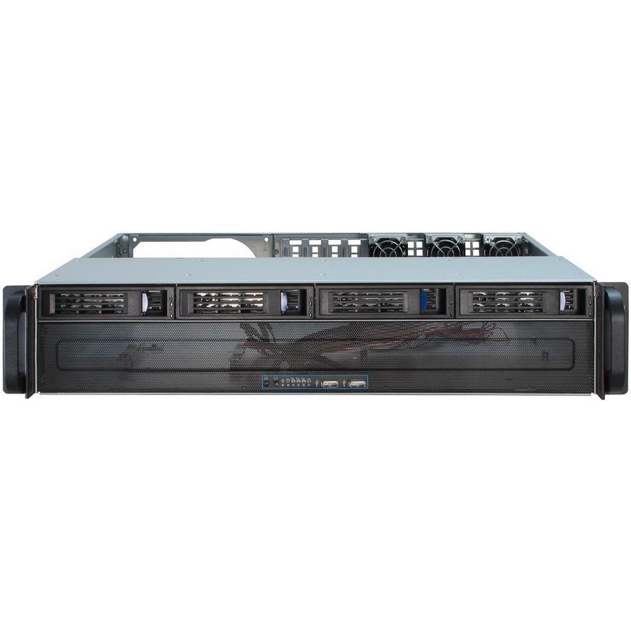 Intertech  IPC 2U-2404S Rack Schwarz, Silber 