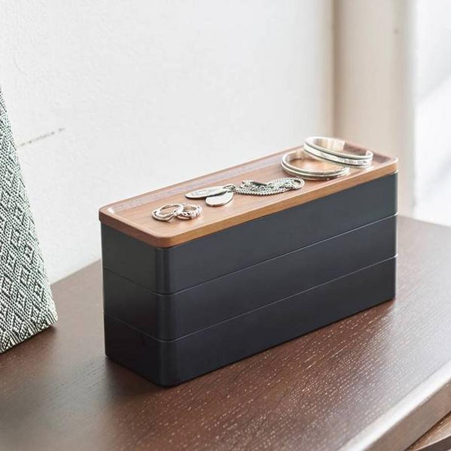 Yamazaki  Porte-accessoires à 3 niveaux RIN  avec couvercle 