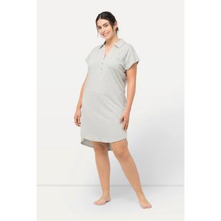 Ulla Popken  Chemise de nuit oversize, décolleté en V, manches courtes et col de chemise 