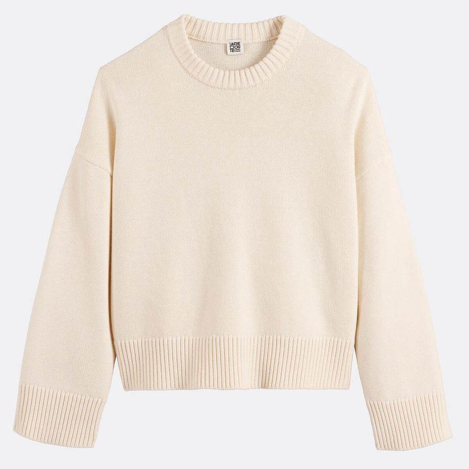 La Redoute Collections Pullover mit Rundhalsausschnitt  