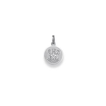 Pendentif signe du zodiaque verseau en or blanc 750, 19x12mm