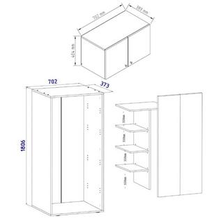 VCM Armoire à balais en bois Armoire à aspirateur Armoire de ménage Vandol K Armoire à balais en bois Armoire à aspirateur Armoire de ménage Vandol K  