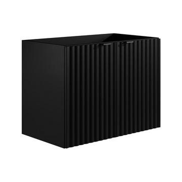 Mobile sotto lavabo sospeso a righe L80 cm Nero - ZILGA