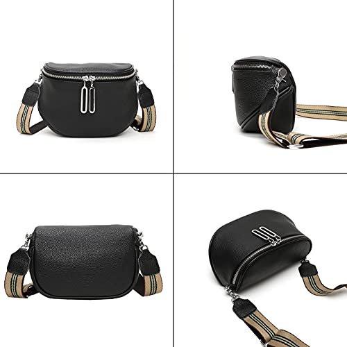 Only-bags.store Crossbody Tasche breiter Riemen Leder Brusttasche Umhängetasche  