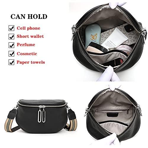 Only-bags.store Crossbody Tasche breiter Riemen Leder Brusttasche Umhängetasche  