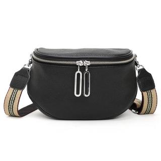 Only-bags.store Crossbody Tasche breiter Riemen Leder Brusttasche Umhängetasche  