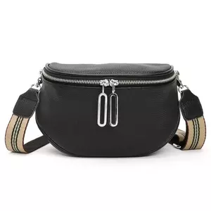Crossbody Tasche breiter Riemen Leder Brusttasche Umhängetasche Gürteltasche stilvolle elegante Handtasche
