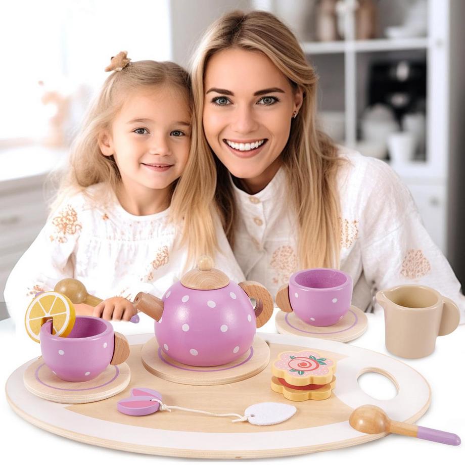 Activity-board  Teeservice aus Holz Kinderküchenzubehör Teeparty 