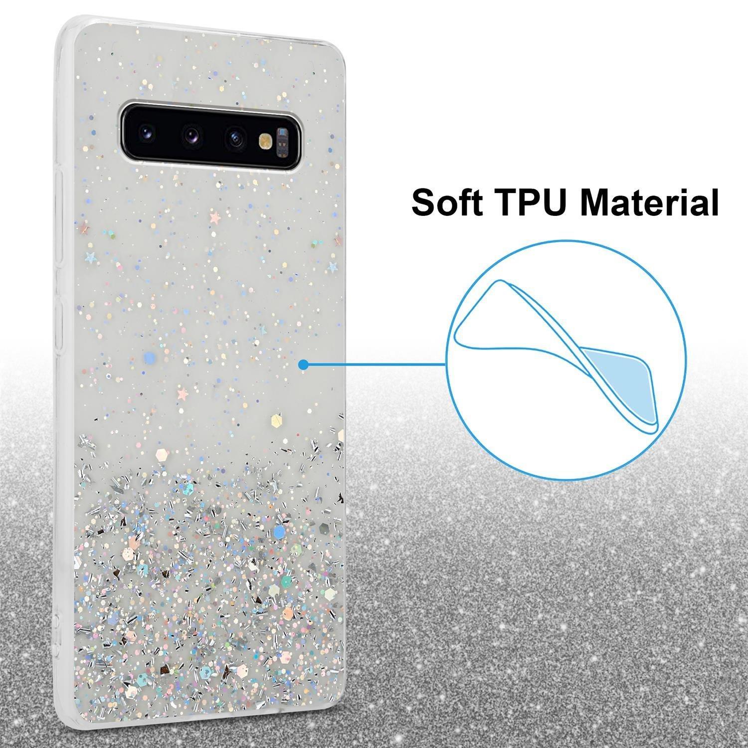 Cadorabo  Hülle für Samsung Galaxy S10 PLUS TPU Silikon mit funkelnden Glitter 