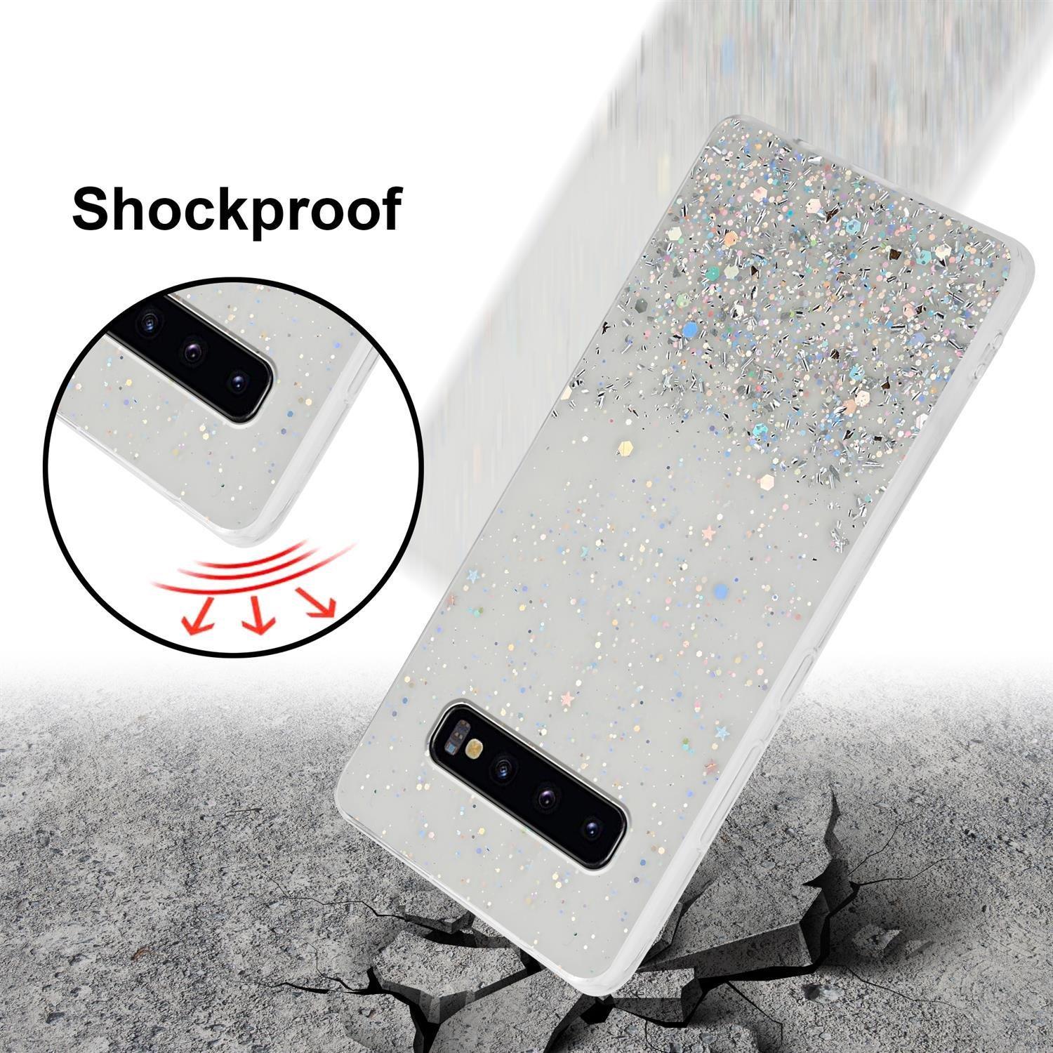 Cadorabo  Hülle für Samsung Galaxy S10 PLUS TPU Silikon mit funkelnden Glitter 