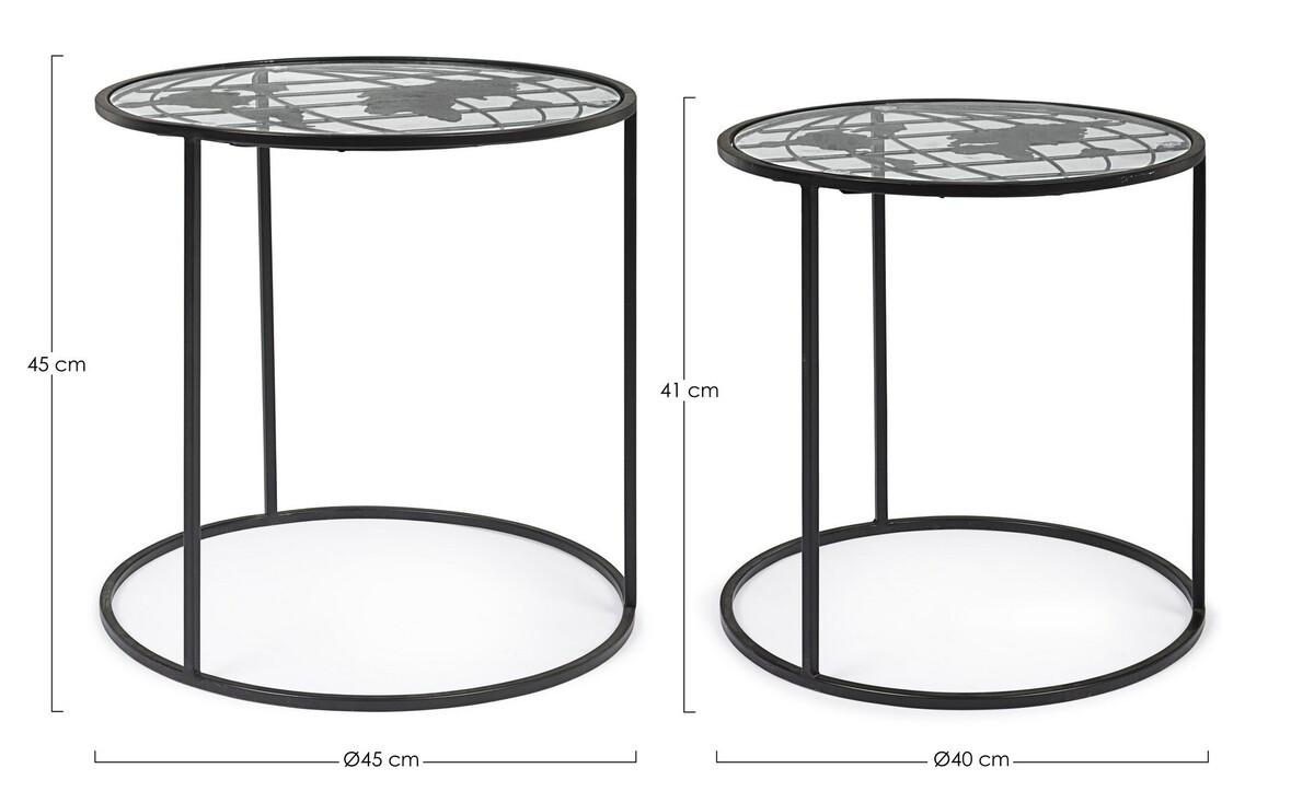 mutoni Table d&#039;appoint Monde rond (set de 2)  