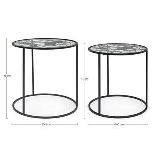 mutoni Table d&#039;appoint Monde rond (set de 2)  