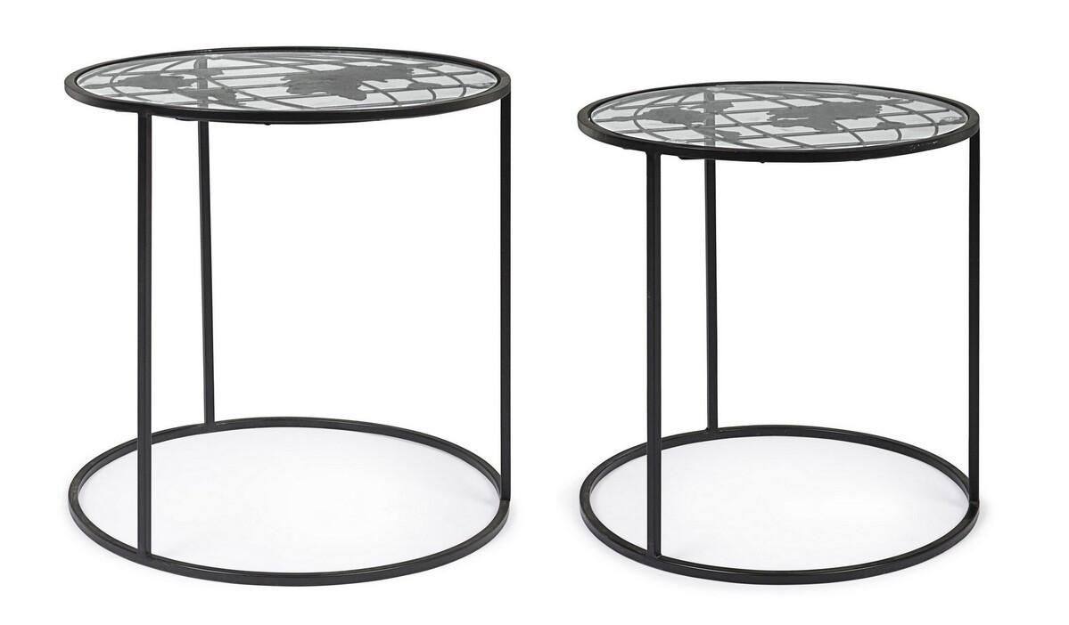 mutoni Table d&#039;appoint Monde rond (set de 2)  