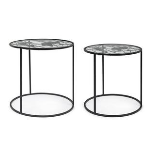 mutoni Table d&#039;appoint Monde rond (set de 2)  