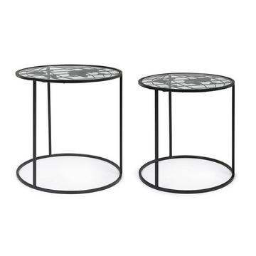 Table d&#039;appoint Monde rond (set de 2)