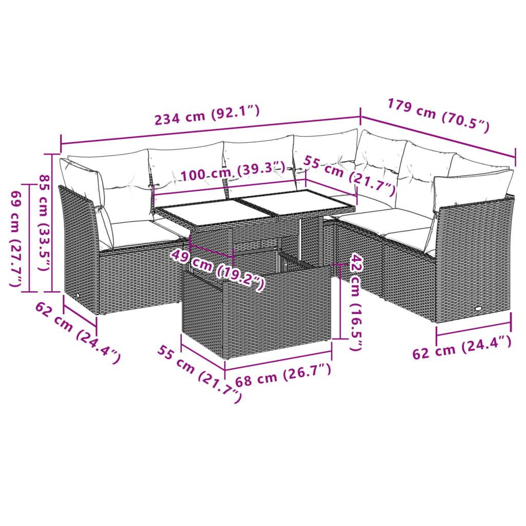 VidaXL Ensemble de canapés de jardin rotin synthétique  