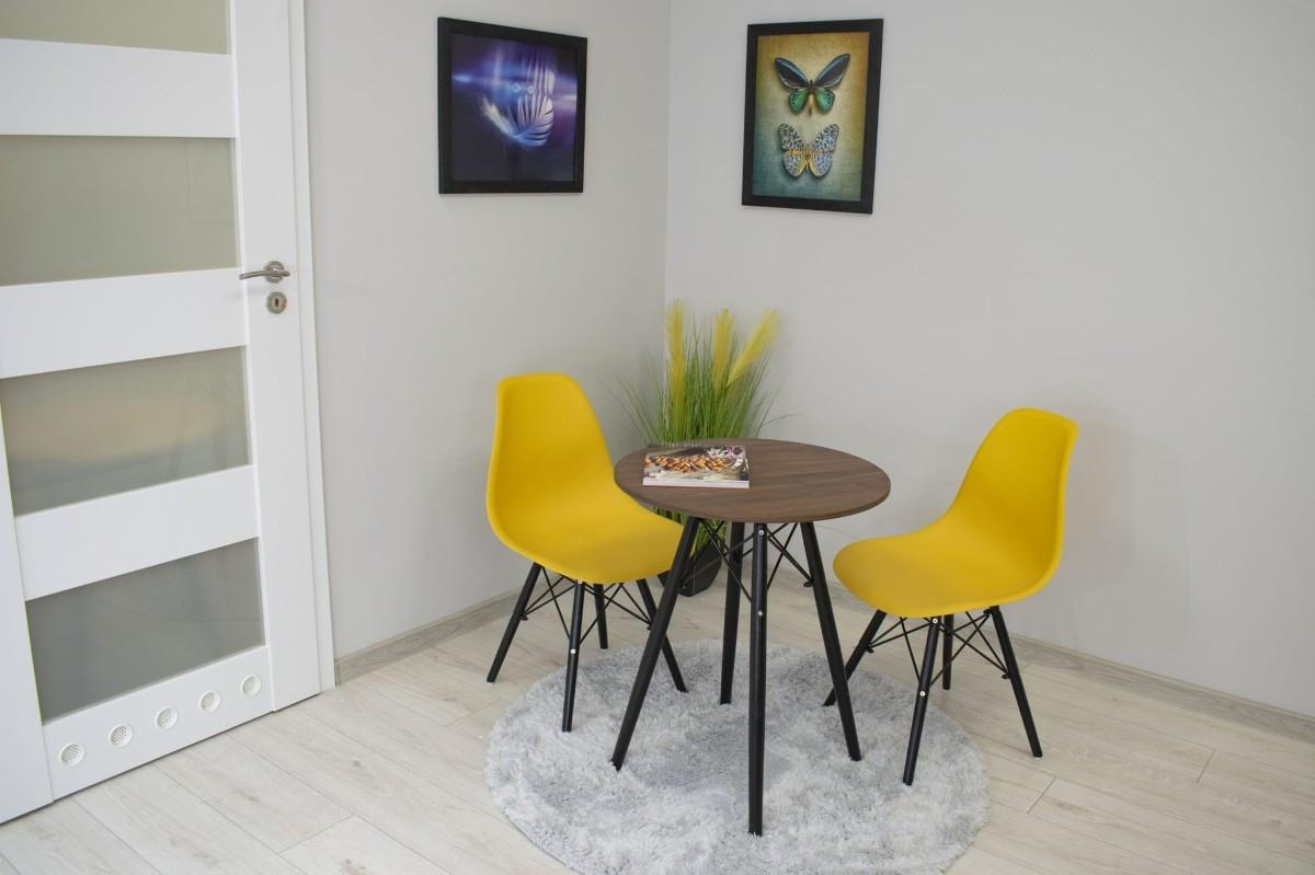 B2X Tavolino TODI, moderno scandinavo marrone piano rotondo  