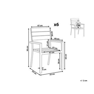 Beliani Set di 6 sedie da giardino en Legno plastico Moderno COMO  