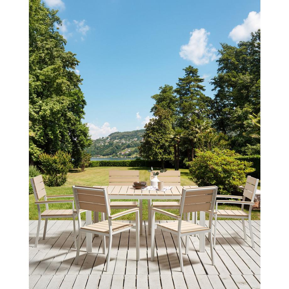 Beliani Gartenstuhl 6er Set aus Kunstholz  COMO  