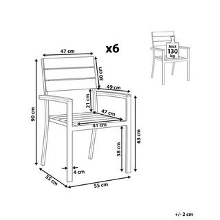 Beliani Set di 6 sedie da giardino en Legno plastico Moderno COMO  